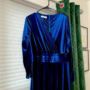 Blue velvet dress
